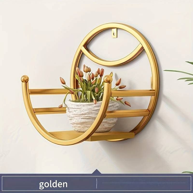 Gold Çiçek Rafı Balkon Dekorasyon Ürünü