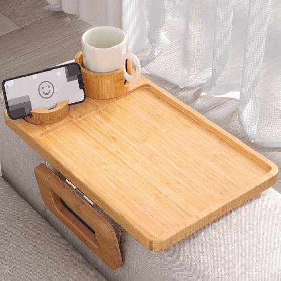 Bambu Katlanabilir Koltuk Kolu Sehpası 40x25 cm