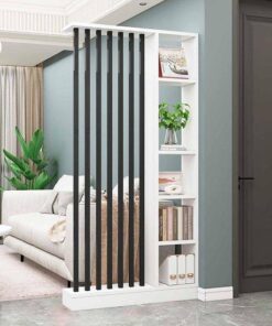 Modern Gri Beyaz Ahşap Seperatör Raf Ünitesi 100 cm